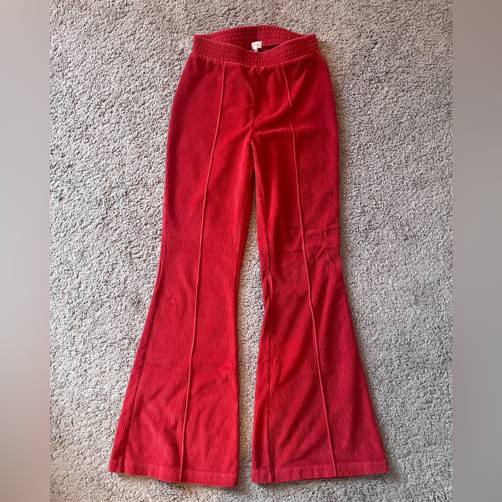 Aerie red corduroy flare pants - XS